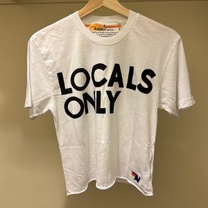 New Aviator Nation Locals Only graphic cropped boyfriend short sleeve t-shirt